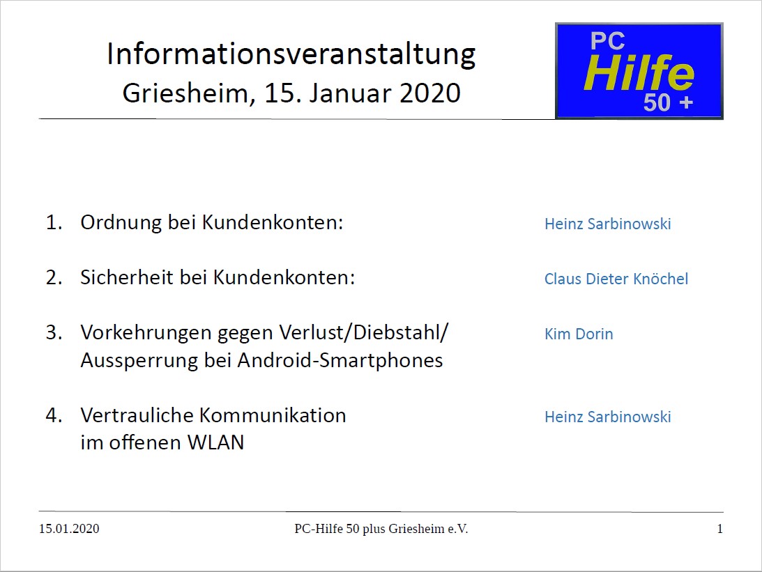 Info Veranstaltung 20200115
