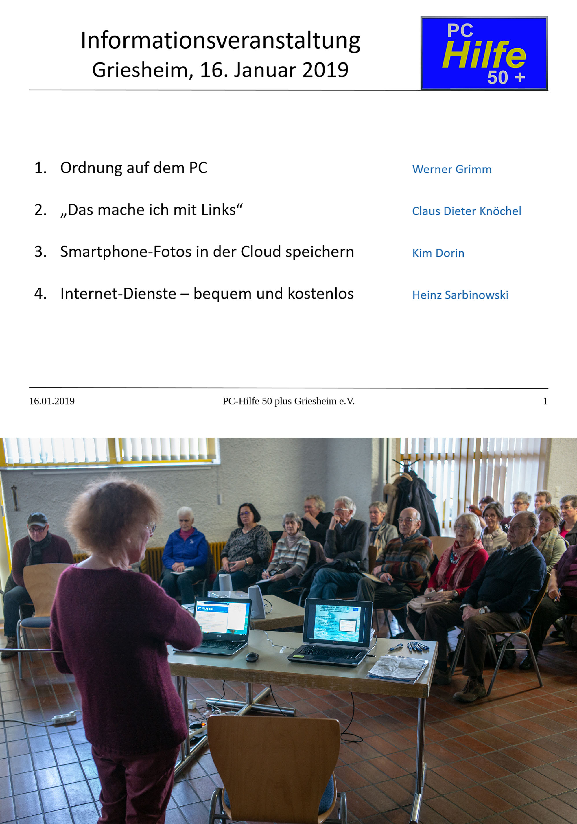 PCH50 Info Veranstaltung 20190121